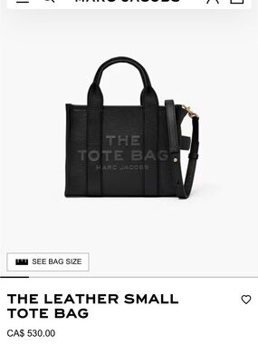 Marc Jacobs Black Pebbled Leather The Tote Bag Small